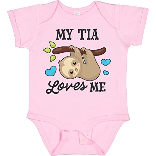 inktastic My Tia Loves Me with Sloth and Hearts Baby Bodysuit