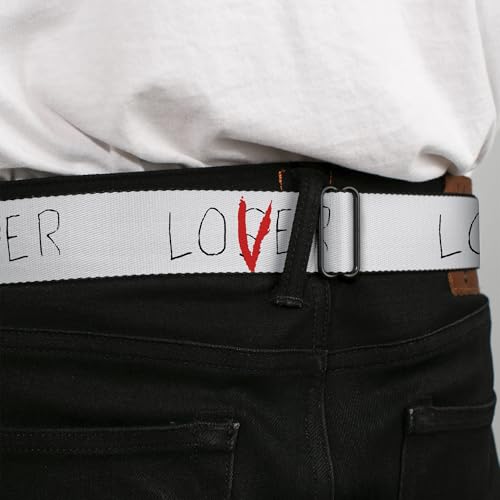 Buckle-Down Horror Movies Belt, Seatbelt Buckle Belt, It Chapter Two Loser Lover Quote, Mens Womens Kids Adjustable4