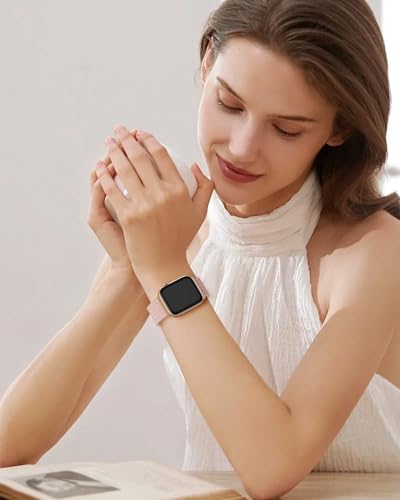 Image of Braided Stretchy Band Compatible with Apple Watch Bands 38mm 40mm 41mm 42mm 44mm 45mm 46mm 49mm Women Men, Soft Nylon Solo Loop Magnetic Sport Strap for iWatch Series 11 10 9 8 7 6 5 4 3 2 1 SE Ultra