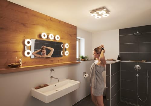 LEDVANCE Smart LED Badezimmerlampe chrome, 26W, 2800LM, 3000-6500K, 30cm, IP44, Orbis Wave Wandleuchte, Badezimmerleuchte mit Wifi Technologie, dimmbar, steuerbar über App und Sprachassistenten