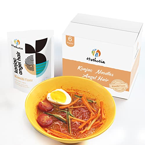 Image of Hethstia Shirataki Noodles Konjac Ramen(61.38oz), 6 Pack Kimchi Flavor Instant Pasta, Precooked