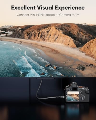 Image of Highwings Mini HDMI to HDMI Cable - 10 FT Black, 4K 60Hz High Speed