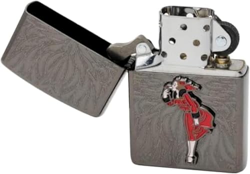 Encendedor Zippo de Aceite con Diseño Negro Doble Cara miniatura 4