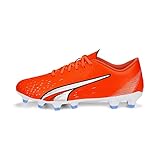 PUMA Women's Play FG/AG WN's Soccer Shoe, Ultra Orange White-Blue Glimmer, 4.5 UK