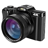 Digital Camera, Toberto 4K Cameras for Photography 3.5' IPS Touch Screen WiFi Video Camera Full HD 48MP 1080P Camcorder 16 X Digital Zoom Wide Angle Lens YouTube Vlogging Cameras, 1 Batteries