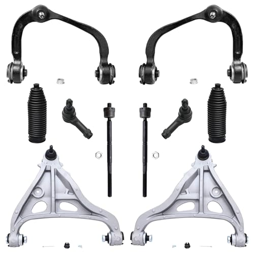 Image of Detroit Axle - 4WD Front End Suspension Kit for 05-08 Ford F-150, 06-08 Lincoln Mark LT, 4 Upper & Lower Control Arms w /Ball Joints 4 Inner & Outer Tie Rods 2 Boots 2007 Replacement - 10pc Set