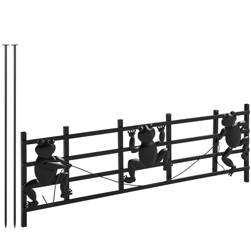 Garvee Decorative Garden Fence Fencing 15 Panels, 8 in (H) X 24 in (L) Rustproof Metal Wire Border Animal Barrier for Dog, Flower Edging for Yard Land