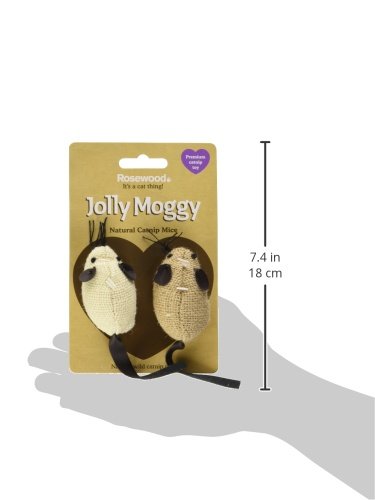 Rosewood Jolly Moggy 100% Natural Catnip Mice, Cat Toy, Pack of 2 - Image 3