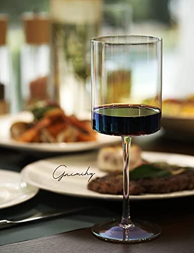 Gnimihz Iridescent Wine Glasses Set Of 4-16Oz Cylindrical Red White Wine Glass, Made From Lead-Free Premium Crystal, Great Gift For Wedding, Anniversary, Christmas, Birthday, 9'' Tall #TOP6