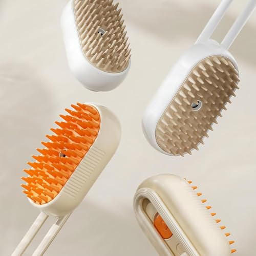 Escova 3 em 1 Massageadora – Escova a vapor para pets, ideal para cães e gatos, com alça dobrável. P