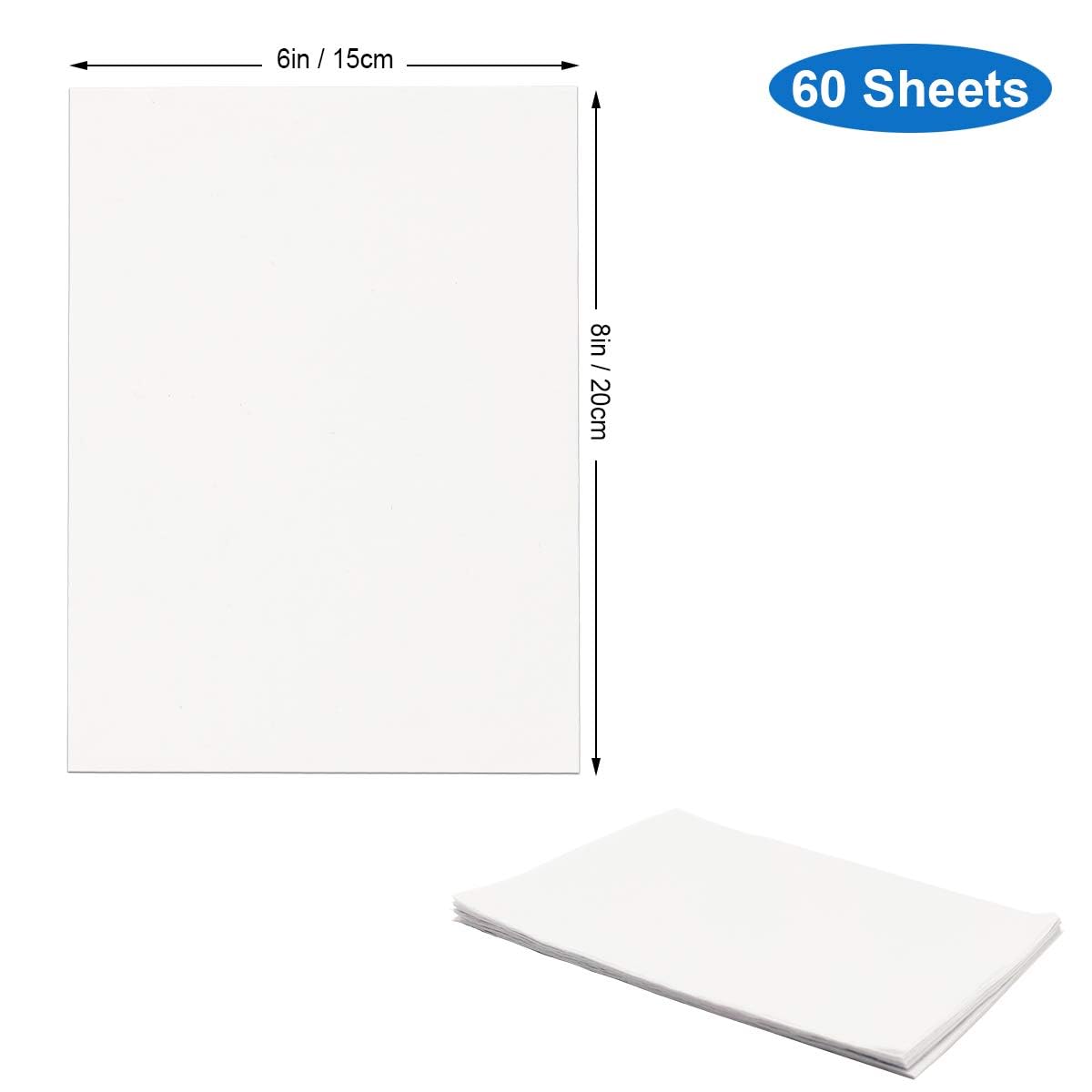 Worown 60 piezas de papel absorbente de prensa de flores A5, papeles secantes, papel de secado de repuesto de 6 x 8 pulgadas para prensa de flores