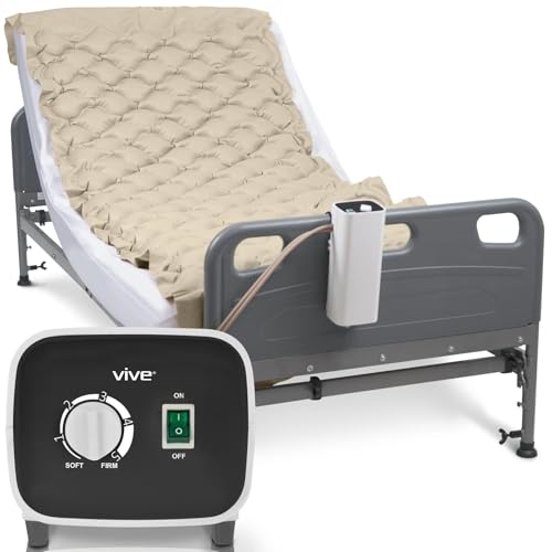 Vive Alternating Air Pressure Mattress Pad - The Original Bed Sore Prevention Solution - Hospital & Home Mattress Topper - includes Waterproof, Heat Resistant Ulcer Cushion Pad & Whisper Quiet Pump