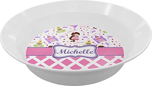 Personalized Princess & Diamond Print Melamine Bowl - 12 oz