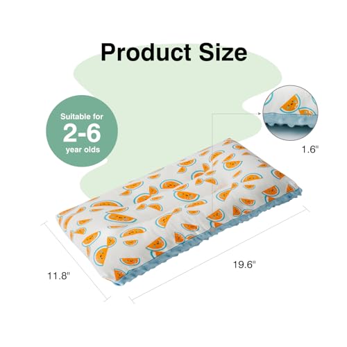 Image of 1Pc Toddler Pillow,Breathable and Skin-Friendly,Machine Washable,100% Cotton Cute Kids Pillows for Sleeping,Kids Sleeping Pillow for 2-6 Year Old,19X11inches
