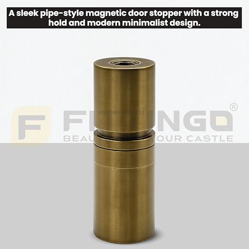Image of 3 Inch Door Stopper Pipe Magnetic /Stopper for Main Door /Stainless Steel Heavy Duty Magnet Door Stops /Door Back Stopper for Home /Office /Hotels - (Pack of 2) - Antique Finish