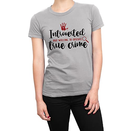 T-shirt Introverted True Crime gris XL en coton confortable pour passionné de récits criminels
