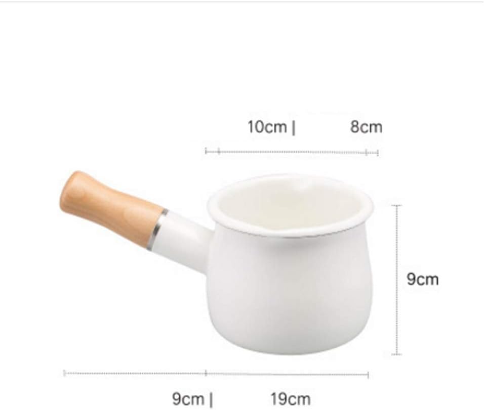 550ml Non-Stick Milk Pan Double Mouth Mini Enamel Mixture Cooking Soup Pot (Color : B)