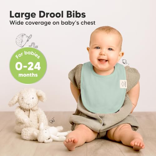 Image of KeaBabies 8-Pack Organic Baby Bibs for Drooling and Teething (Dawn) | Soft Cotton Bibs for Baby Girl, Boy, Extra Absorbent, Easy to Clean & Put On, Toddler, Newborn, Infant 0-24 Months