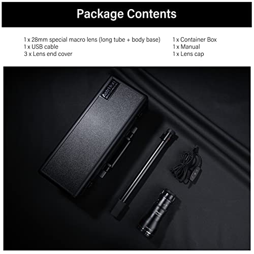 Astrhori 28Mm F13 2X Macro Probe Lens Full Frame Specialty Lens Built-In Ring Light For Sony E Mount Mount Series Mirrorless Cameras A7,A7R,A7S,A9,A6000,A6300,A6500,A6600.Etc(Black) #TOP5