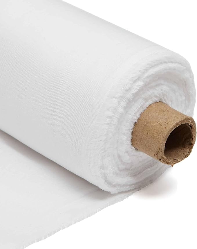 Cotton Cloth 51 Inches 55GSM, 130cm Wide for Weddings & Events - Fabric for Draping, Decoration & Crafting - Versatile, Ideal for DIY Projects -Craft Queen LTD (White, 10 Meter)