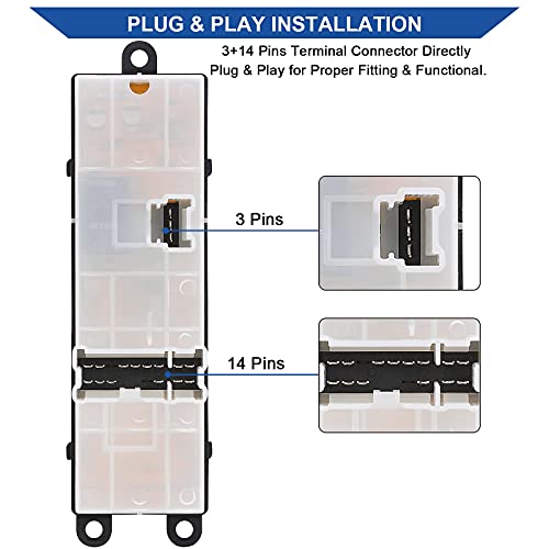 Obaee Power Master Window Switch 25401-Zj60A Driver Side Compatible With Nissan Sentra 2007-2012, Nissan Pathfinder 2005-2008, Replaces Oe 25401-Zp40B 25401Zp40B 25401-9W100 #TOP3