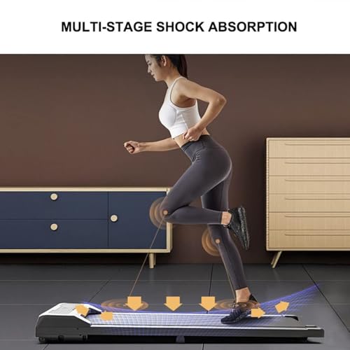 Image of 2 in 1 Folding Treadmill, Foldable Walking Jogging Machine with Wheels,2.25HP Installation-Free Electric Treadmill,with Remote Control and LED Display