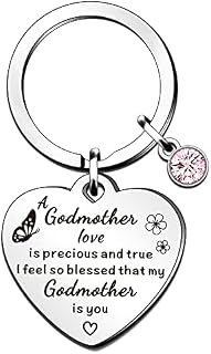 QMVMV Godmother Gifts from Godson Goddaughter Best Godmother Ever Keyring Birthday Christmas Thanksgiving Mother's Day Gifts for Godmother