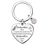 QMVMV Godmother Gifts from Godson Goddaughter Best Godmother Ever Keyring Birthday Christmas Thanksgiving Mother's Day Gifts for Godmother