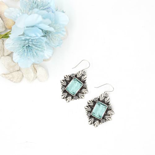 Sangeeta Boochra 925 Sterlilng Silver Aqua Quartz Earring|Fine Jewellery for Women & Girls| Certificate of Authenticity and 925 Stamp | Handcrafted - Image 2