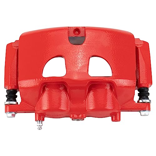 Image of TRQ Front Right Brake Caliper w /Bracket Performance Red Passenger Side