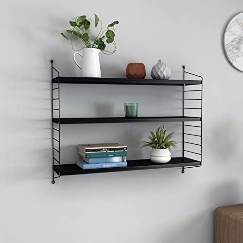 [en.casa] Modulares Wandregal Strängnäs Metallregal Schwarz Hängeregal...