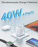 USB C Plug Fast Charge, 40W Multi USB Plug Fast Charger UK Charging Plug for iPhone 16 15 14 13 12 11 Pro Max Plus X XS XR, Samsung, Multiport USB Wall Plug Dual USBC Power Adapter Type C Charger Head - Image 3