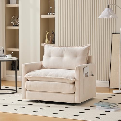 LARFOEK Sillón de salón giratorio 360