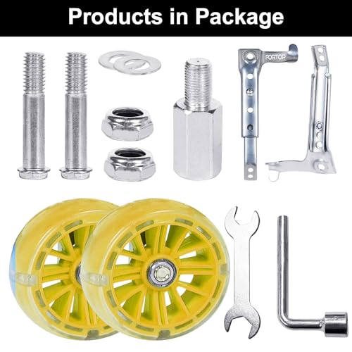 FORTOP Kids' Bike Stabilizers Training Wheels - Heavy-Duty Durable Steel for 16-22 Inch Variable Speed Bicycle, Durable Easy Install & Rust-Resistany for Safe Riding (Ages 3-8) (Yellow, 16inch-22inch)