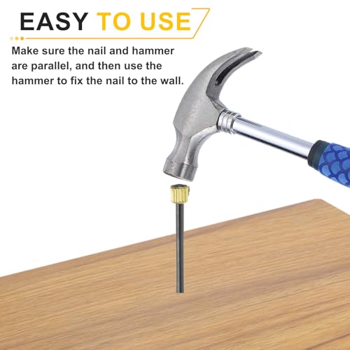Image of uxcell 30Pcs Picture Hanging Nails, 1.8 x 35mm Iron Decorative Hangers Reusable Hardware Tool for Hanging Pictures Mirrors Baskets, Gold & Black
