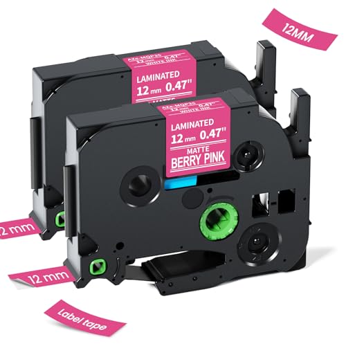 Replacement for Brother P Touch Label Tape White on Berry Pink TZe-MQP35