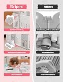 Dripex Laufstall Baby faltbar 150x150x62cm (14 Paneele) mit Spielboard, Laufgitter Baby, Kinderlaufstall & Babyzaun aus strapazierfähigem Plastik, Playpen für Innen & Außen, Grau
