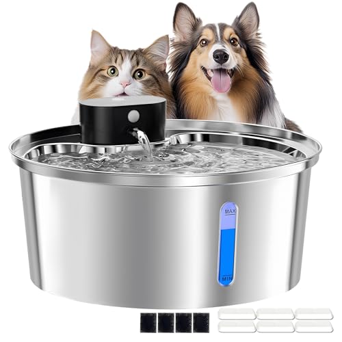 cat fountains stainless-steel