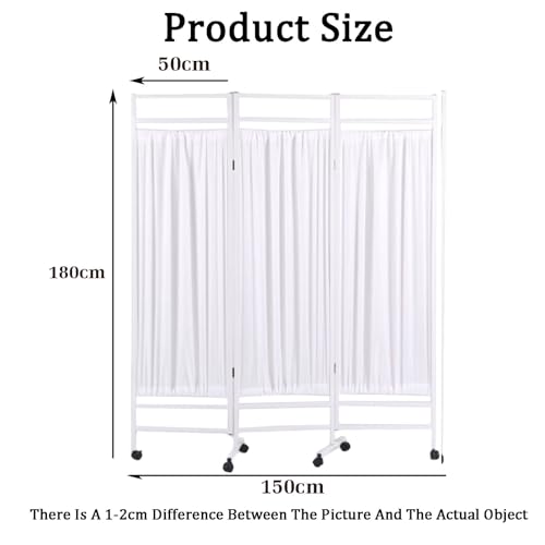 Paravent d'hôpital pour chambres de patients cloison blanche mobile 180 cm