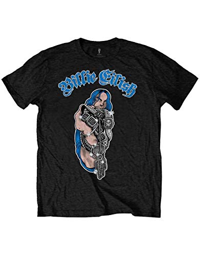 Billie Eilish Kids T Shirt Bling Logo Nouveau Officiel Noir Ages 1-12 yrs Size Medium (7/8 yrs) Cover