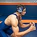 4 Time All American Wrestling Headgear for Men, Women, and Youth, MMA, Sparring, Boxing, and Wrestling Mat Ear Wrap Gear/Supplies, Exercise Equipment (Philippians 4:13 - Blue)