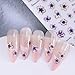 Flower Nail Art Stickers Decals 3D Pink Flower Nail Stickers Self-Adhesive Summer Nail Art Decorations Supplies 6PCS Bronzing Gold Edge Pink Purple Floral Petal Nail Decals Manicure Sliders for Women