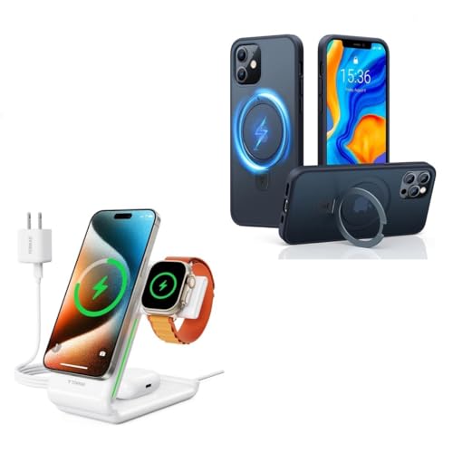 TORRAS 3 in 1 Charging Station Plus iPhone 12/12Pro Magnetic case