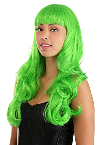 Perruque ondulée verte pour changer de look sans teinture - 4