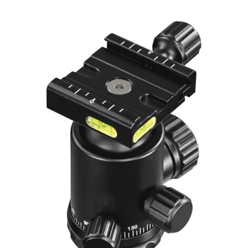 Hama Reisestativ „Ramble II Duo“ Carbon-Stativ (Kamerastativ, Handy-Stativ mit Handy-Halterung, Dreibein-Stativ Carbon-leicht, Fotostativ 3-fach ausziehbar, mit Einbein, Kugelkopf, Arca Swiss) schwarz