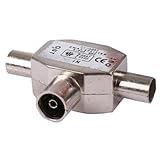 2 WAY TV AERIAL SPLITTER MALE TO FEMALE
