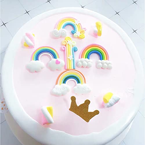 Rainbow Clouds Cupcake Toppers Fruit Muffin Cake Pick Set for Kids Birthday Baby Shower Party Baking Cake Decoration Supplies 16Pcs - Thumbnail 4
