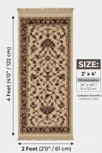 Image of Bedside Runner Carpet 2x4 ft with Anti-Skid Backing | Soft Floor Runner Rug for Bedroom, Kitchen, Hallway & Entrance | Washable Non-Slip Door Mat (2 ft x 4 ft)