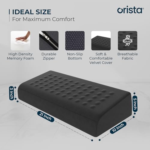Image of Orista Ergonomic Memory Foam Footrest for Under Desk - India's 1st Massage Textured Surface Foot Stool for Office & Home - High-Density Support for Back, Knee & Hip Pain Relief