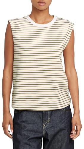 G-Star Para Mujer Top Stripe Boxy, Multicolor Lt Chalk Dk Mustard Stripe D26073-D979-H205 , Xl G-Star Para Mujer Top Stripe Boxy, Multicolor Lt Chalk Dk Mustard Stripe D26073-D979-H205 , Xl